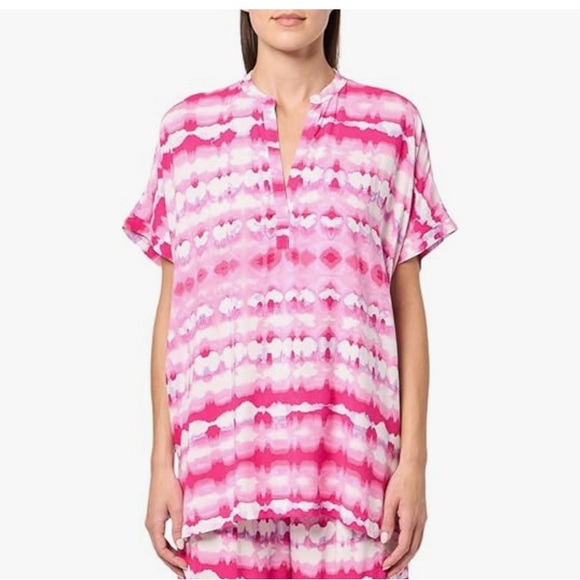 Natori Pink Tie-Dye caftan top medium NWT - Picture 1 of 8
